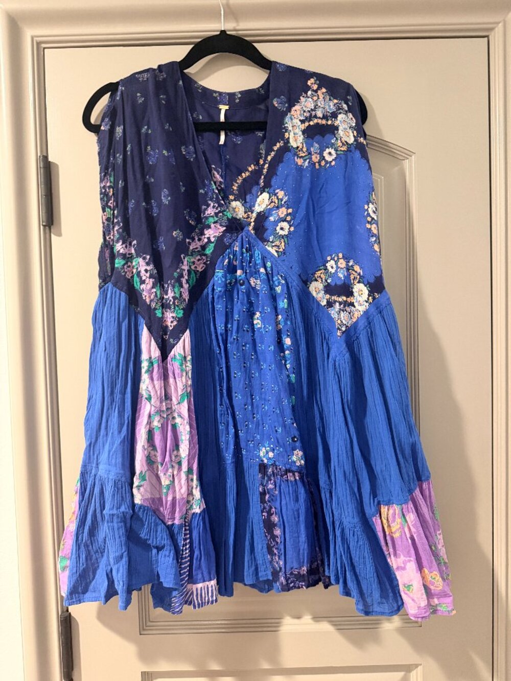 Free People - Blue "Mended with scarves" minidress - Size M